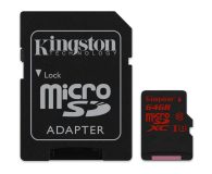 Kingston 64GB microSDXC UHS-I U3 zapis 80MB/s odczyt 90MB/s - 219778 - zdjęcie 3